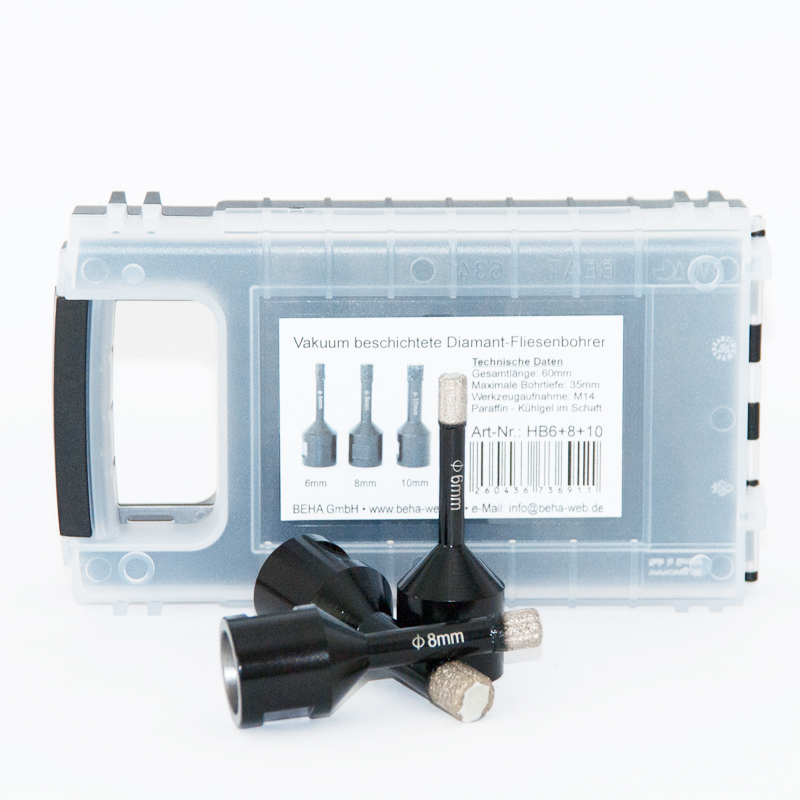 Diamanthohlbohrer 6 + 8 + 10mm