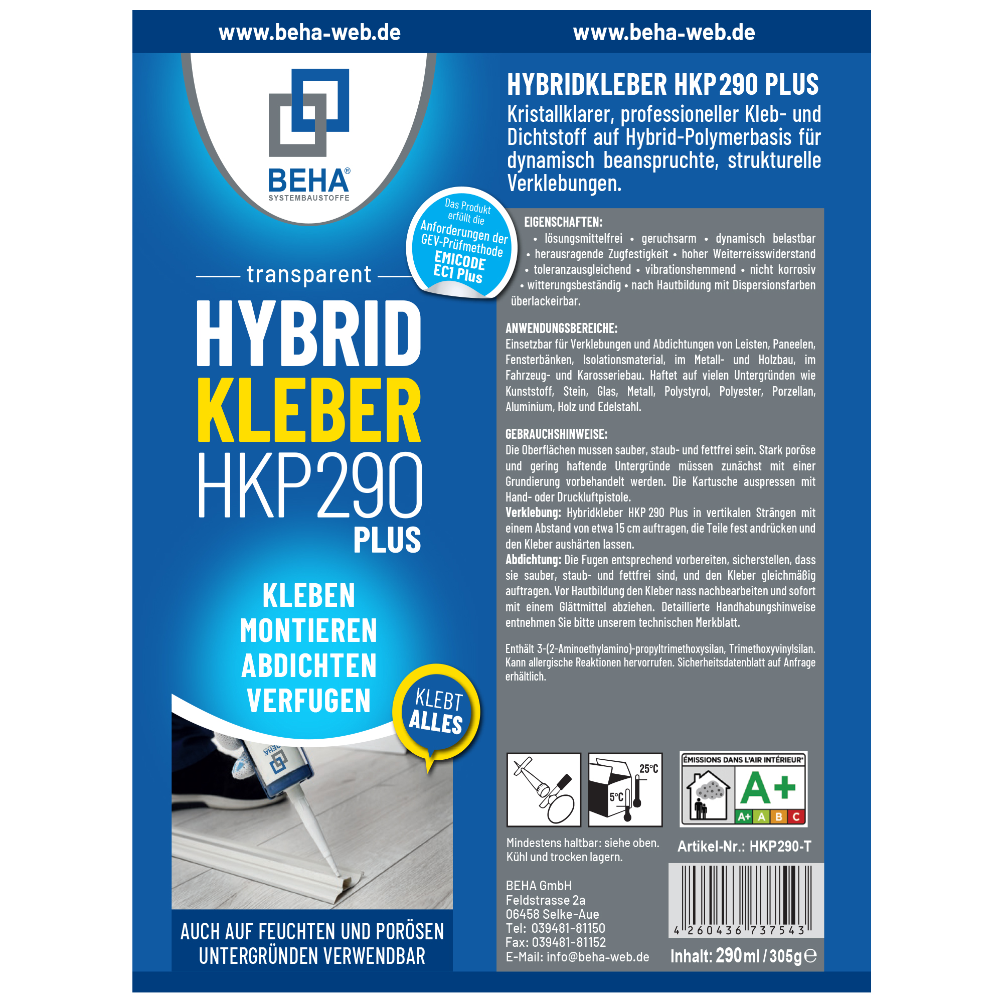 HKP290 Hybridkleber Plus 290ml