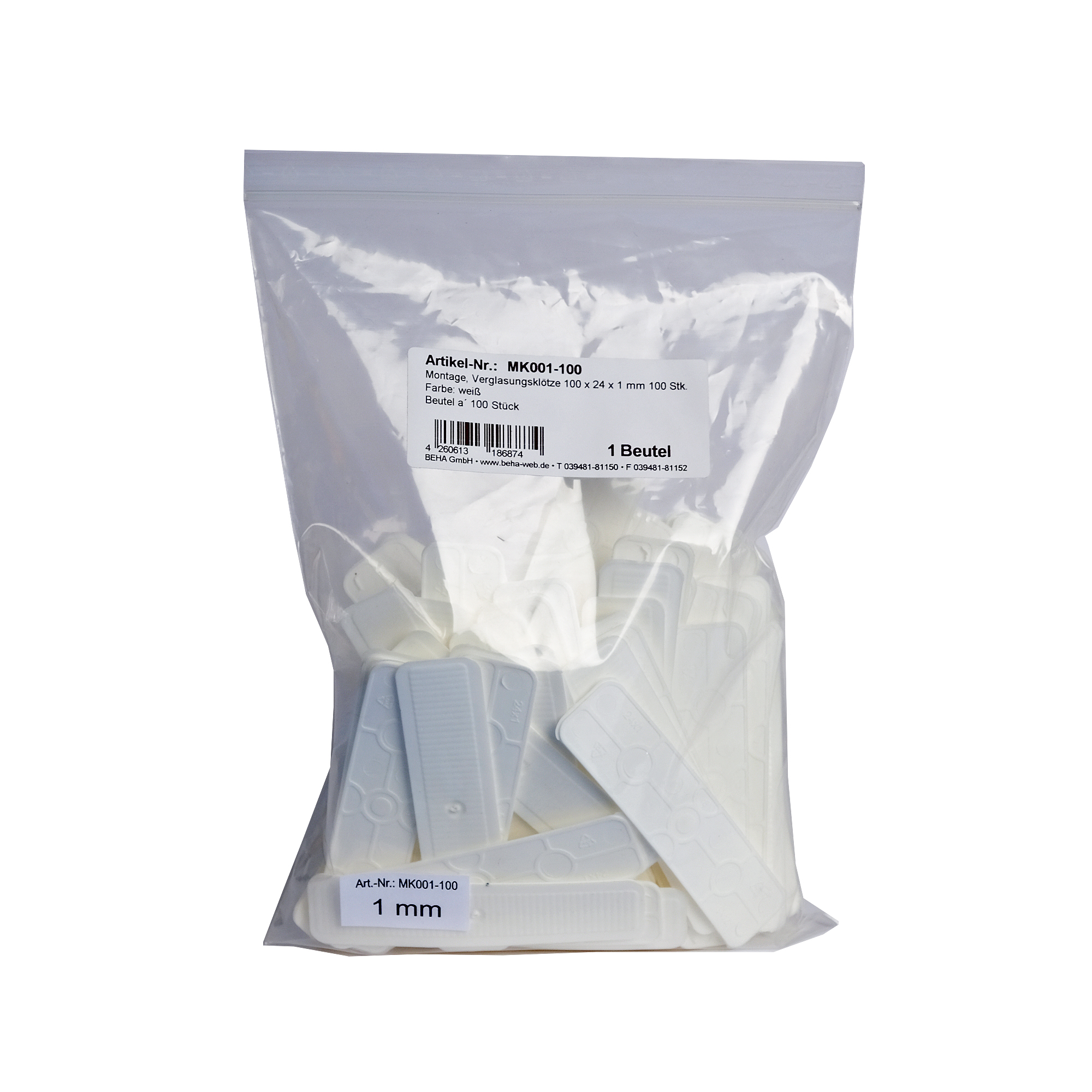 Verglasungsklötze 1 mm