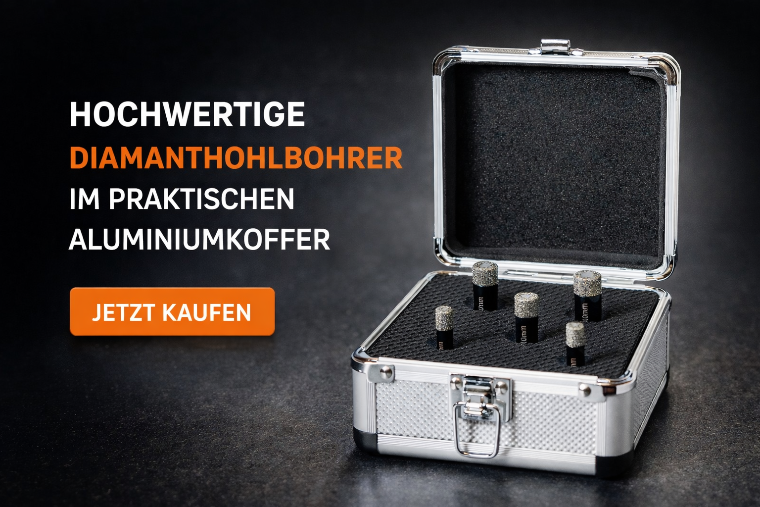 Diamanthohlbohrer Kofferset 6, 8, 10,12, 14 mm