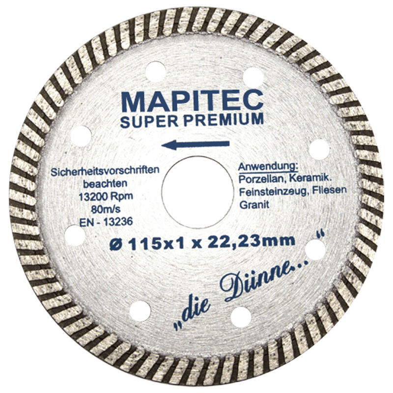 Ø 115mm Diamantscheibe Tennscheiben für Fliesen, hartes Feinsteinzeug, Granit, Keramik, Kacheln