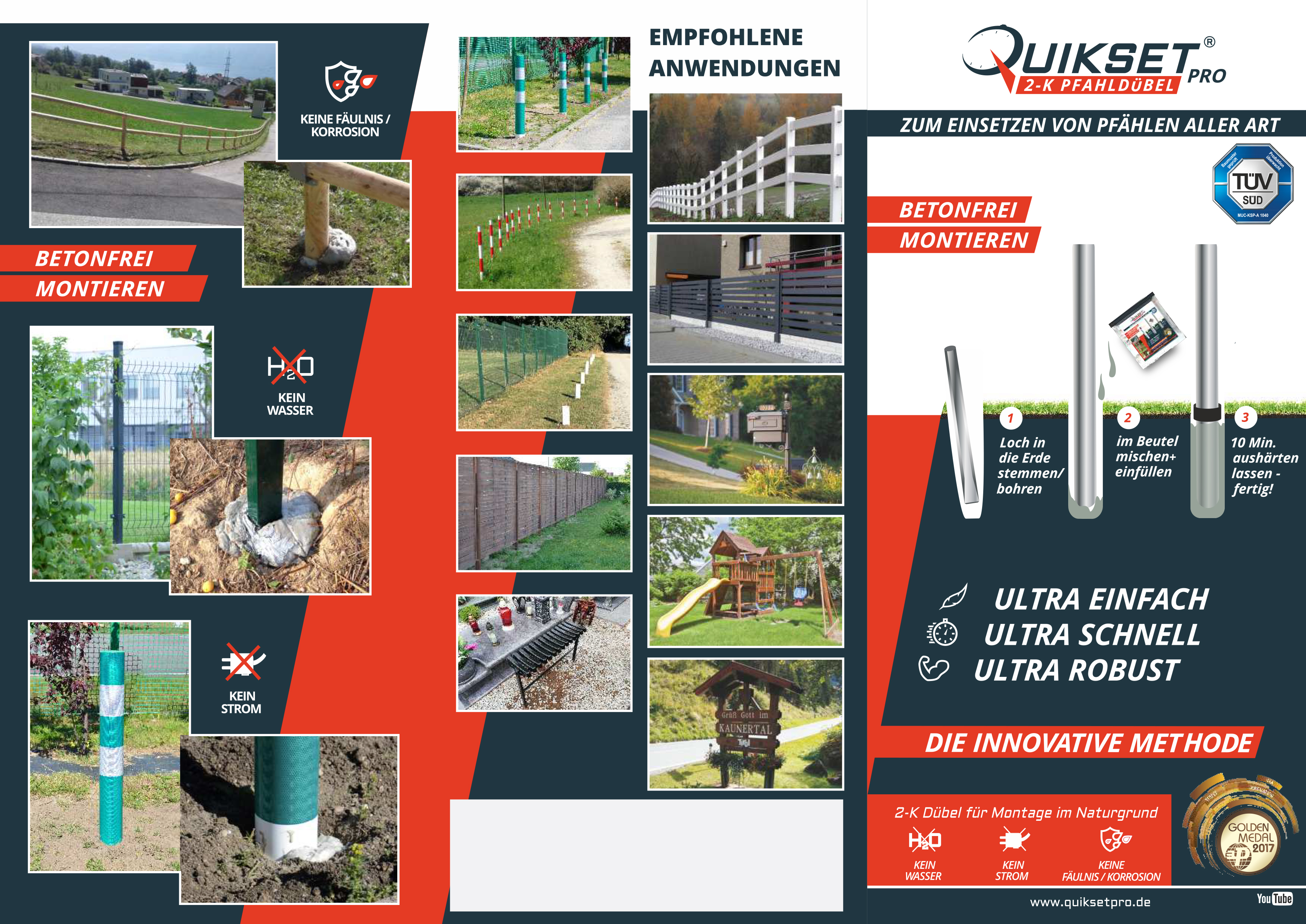 Quikset Pro, 2 K Pfahl Dübel