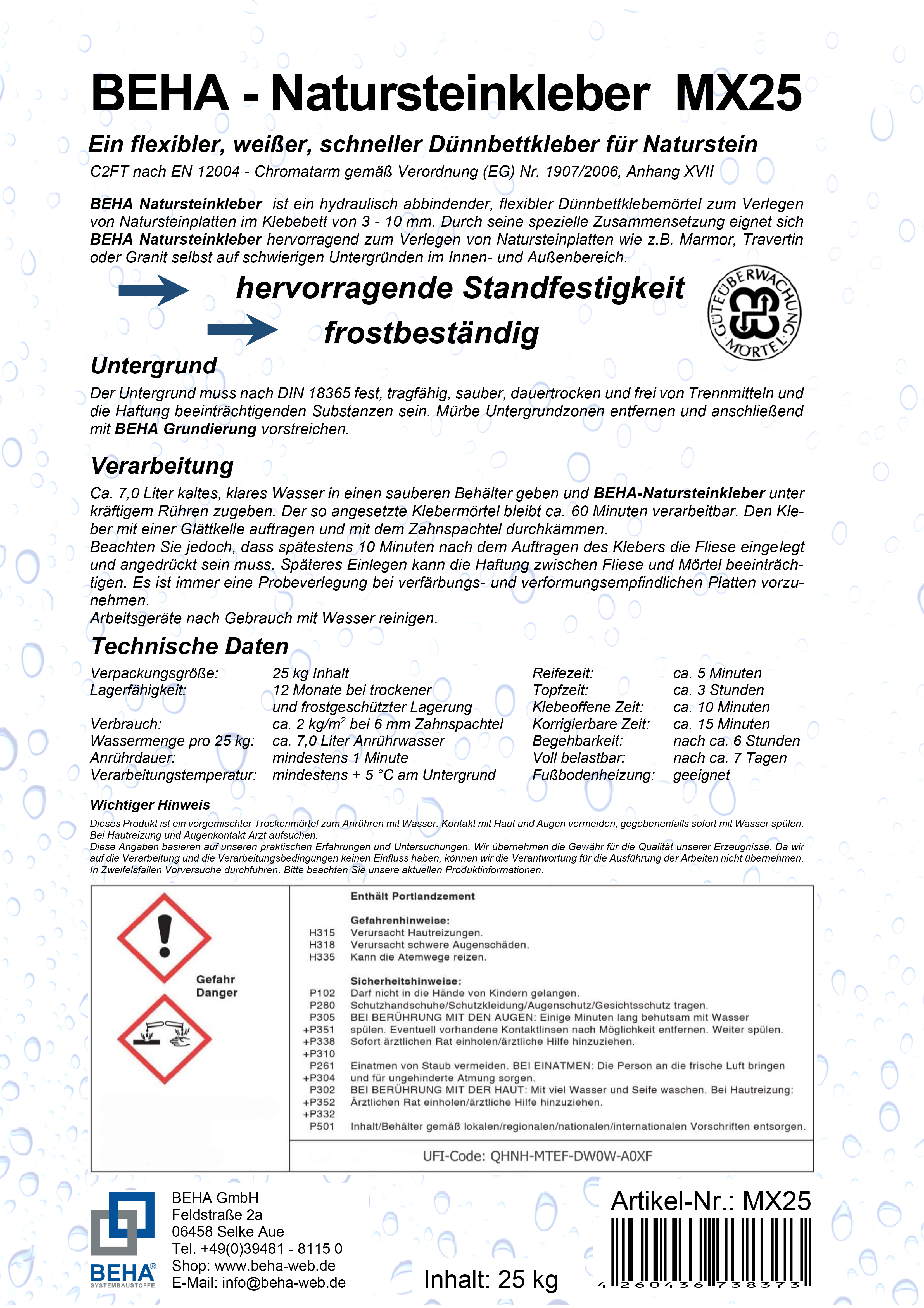 MX25 Natursteinkleber