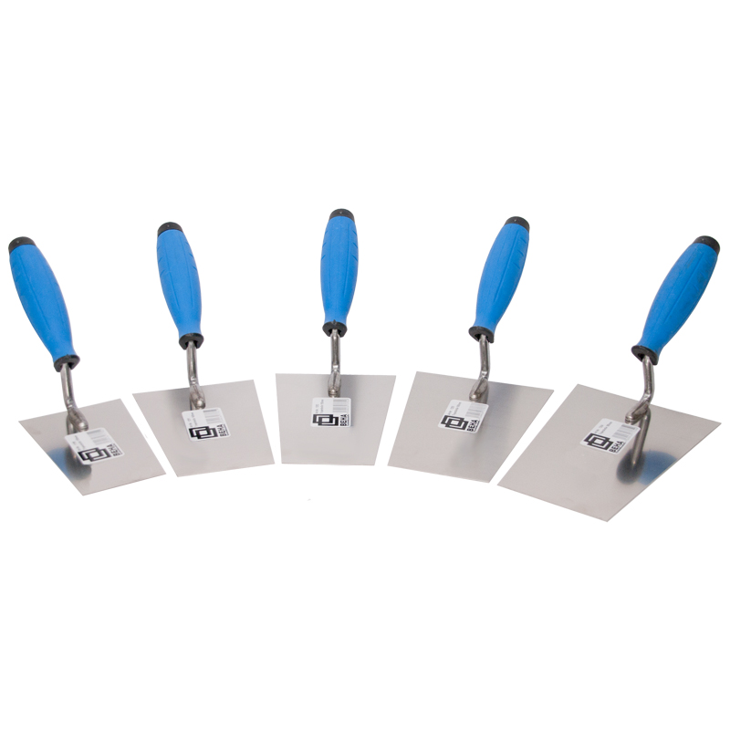 Trapezkelle, Putzkelle, Maurerkelle mit ergonomischen Soft-Griff | ROSTFREI