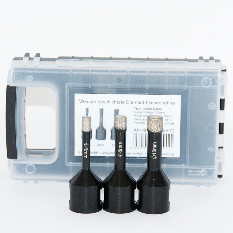 Diamanthohlbohrer 6 + 8 + 10mm