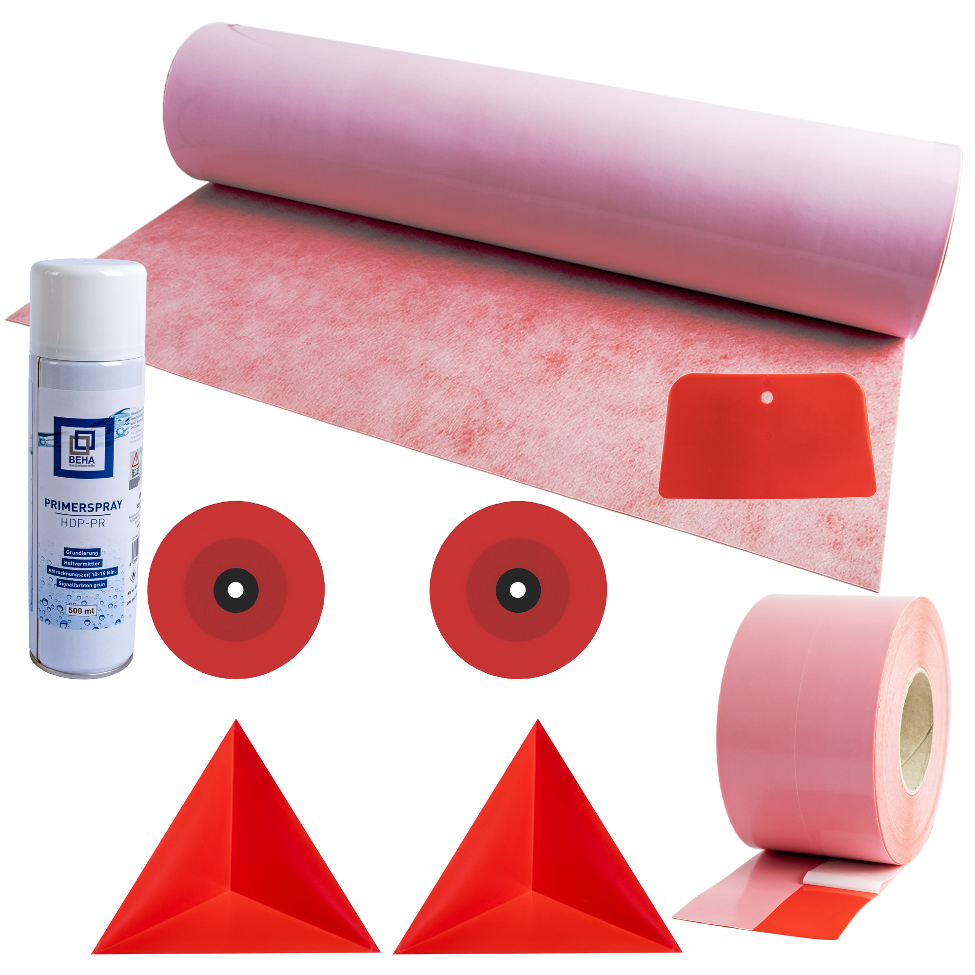 Abdichtset HDP Wandabdichtung für U-Form Duschen, Komplett Set, selbstklebend