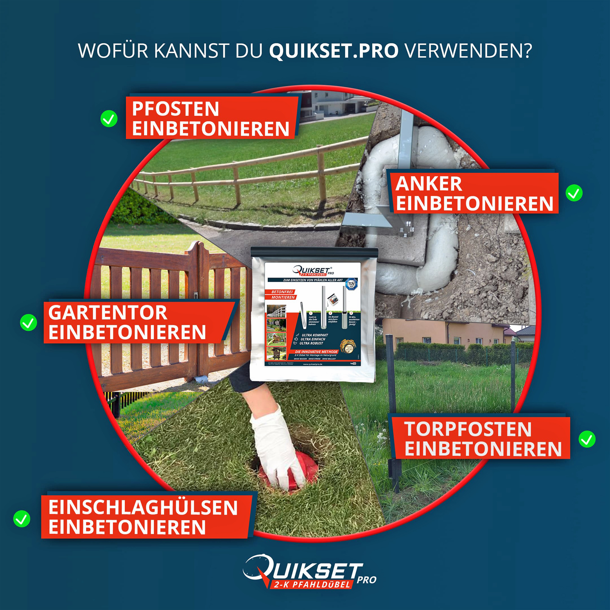 Quikset Pro Pfahl Dübel