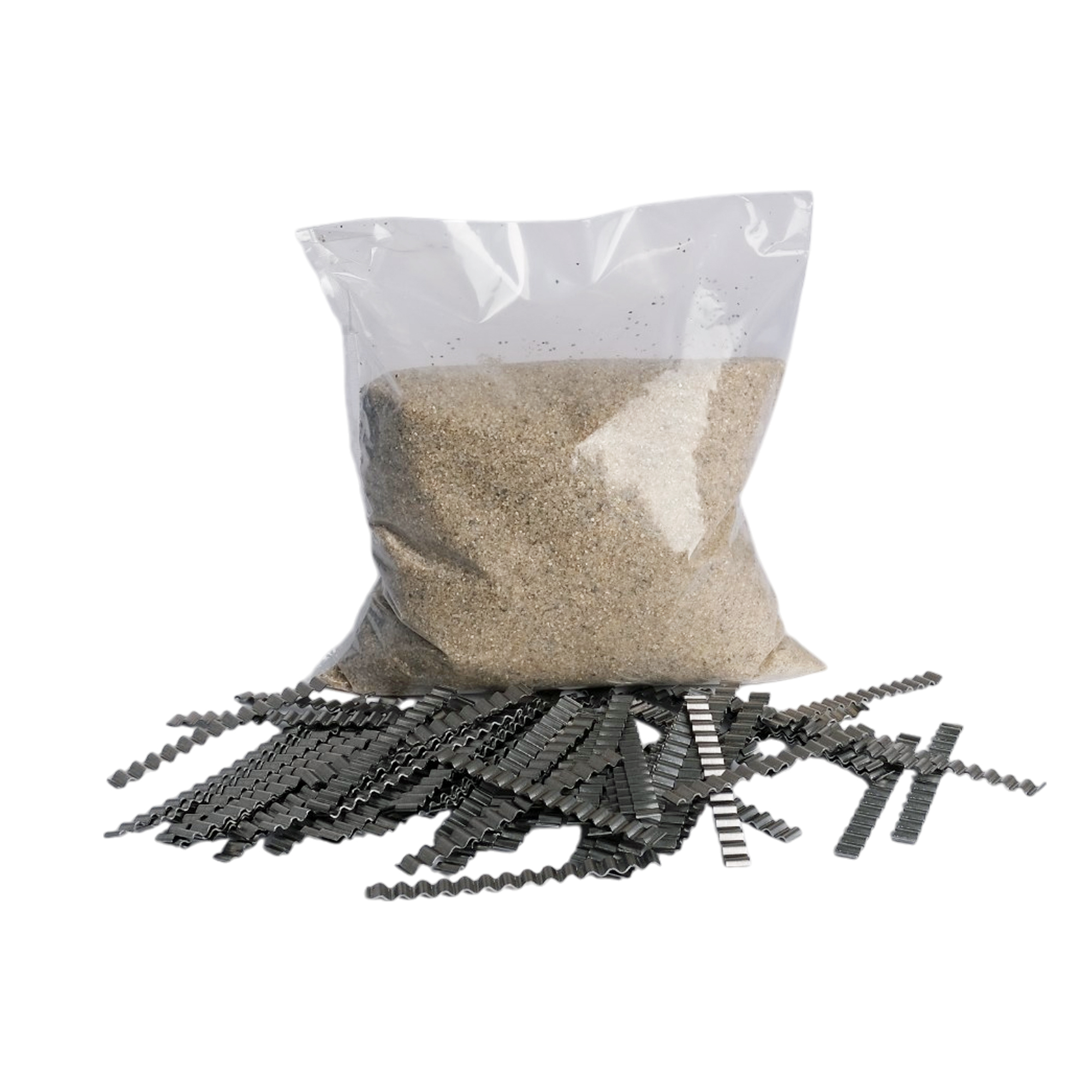 Quarzsand + Estrichklammern