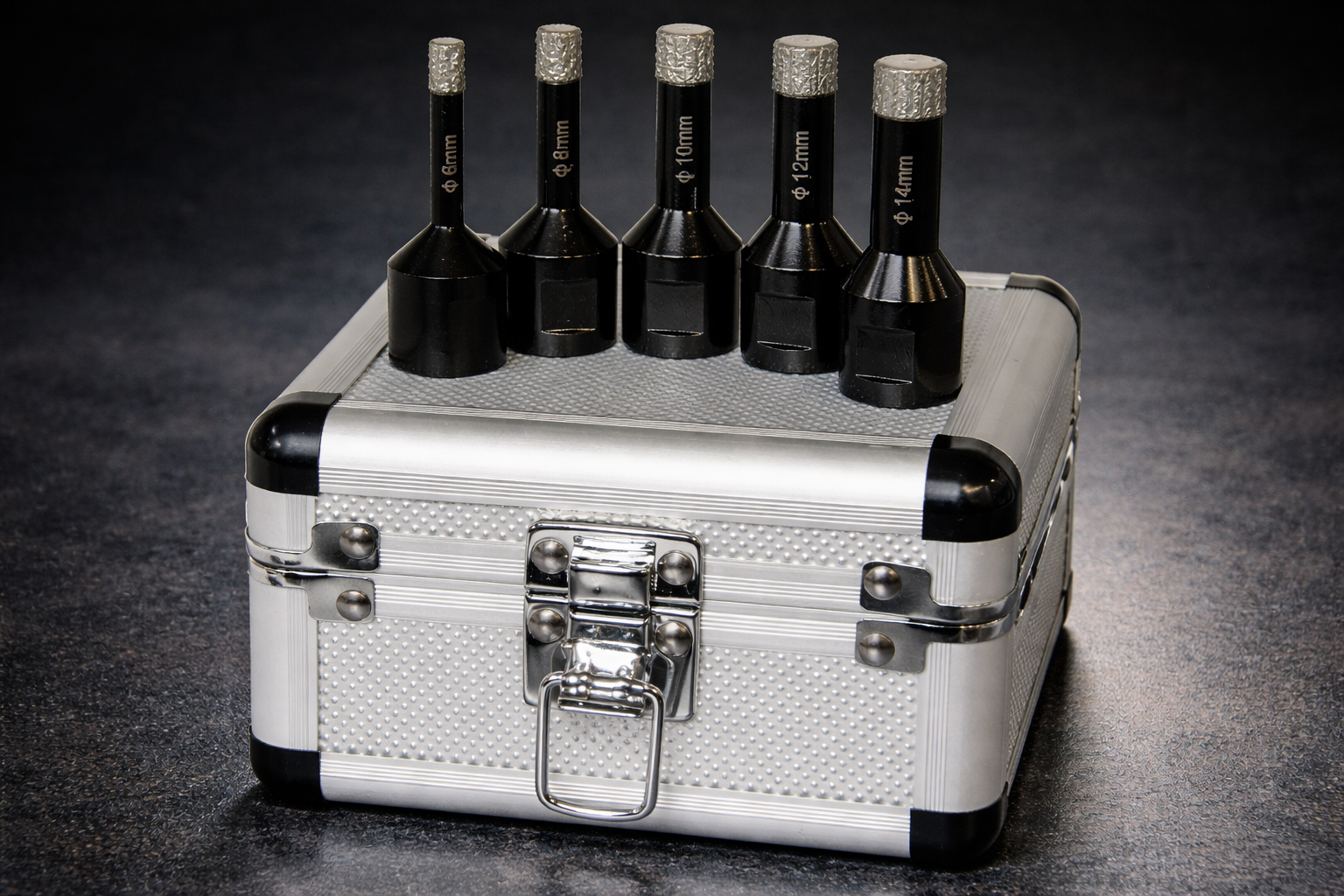 Fliesenbohrer im Kofferset 6, 8, 10,12, 14 mm