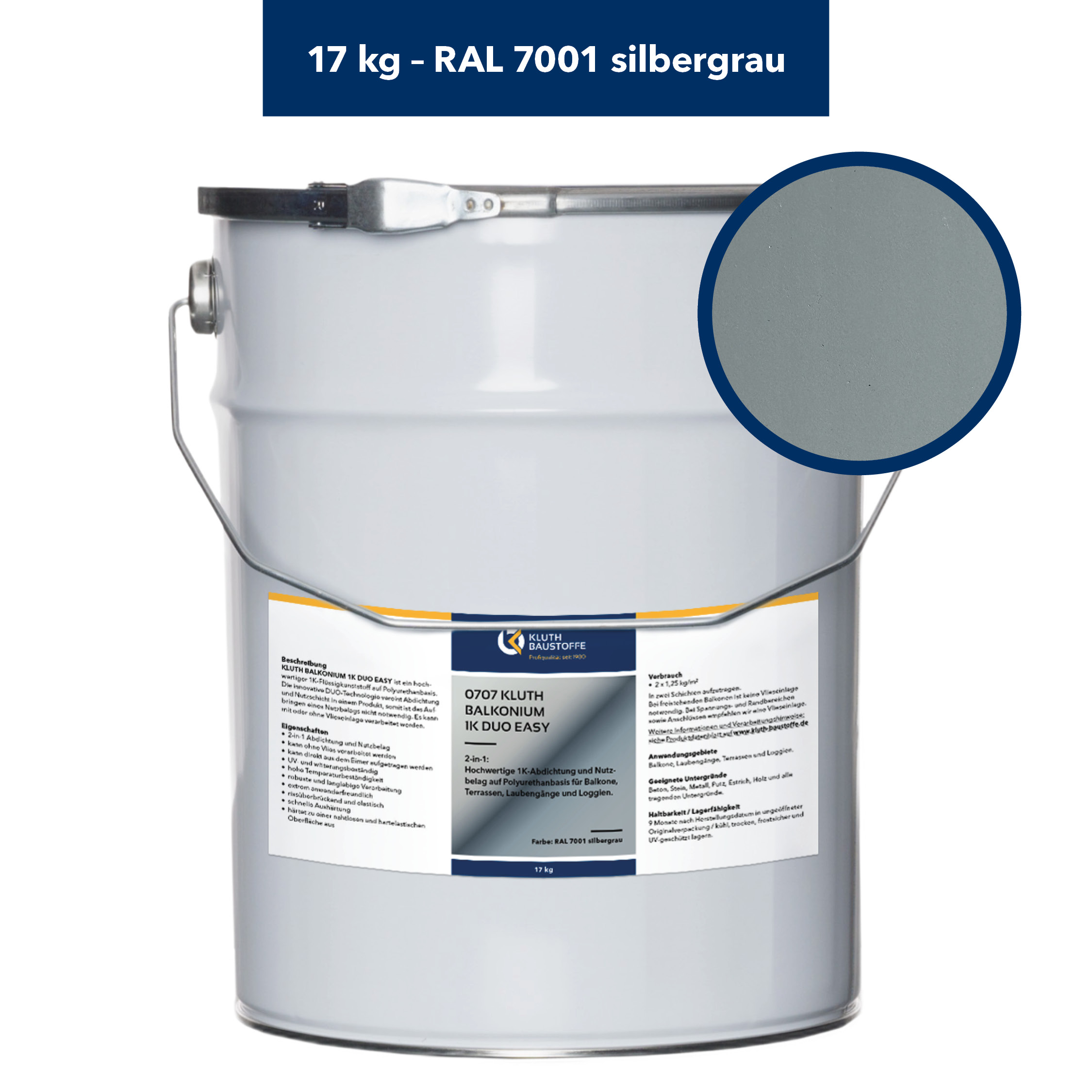 Balkonium 17 kg silbergrau