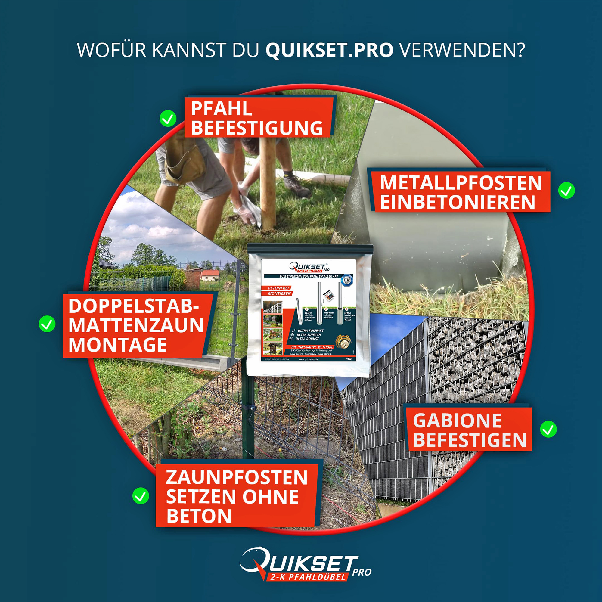 Quikset Pro Pfahl Dübel
