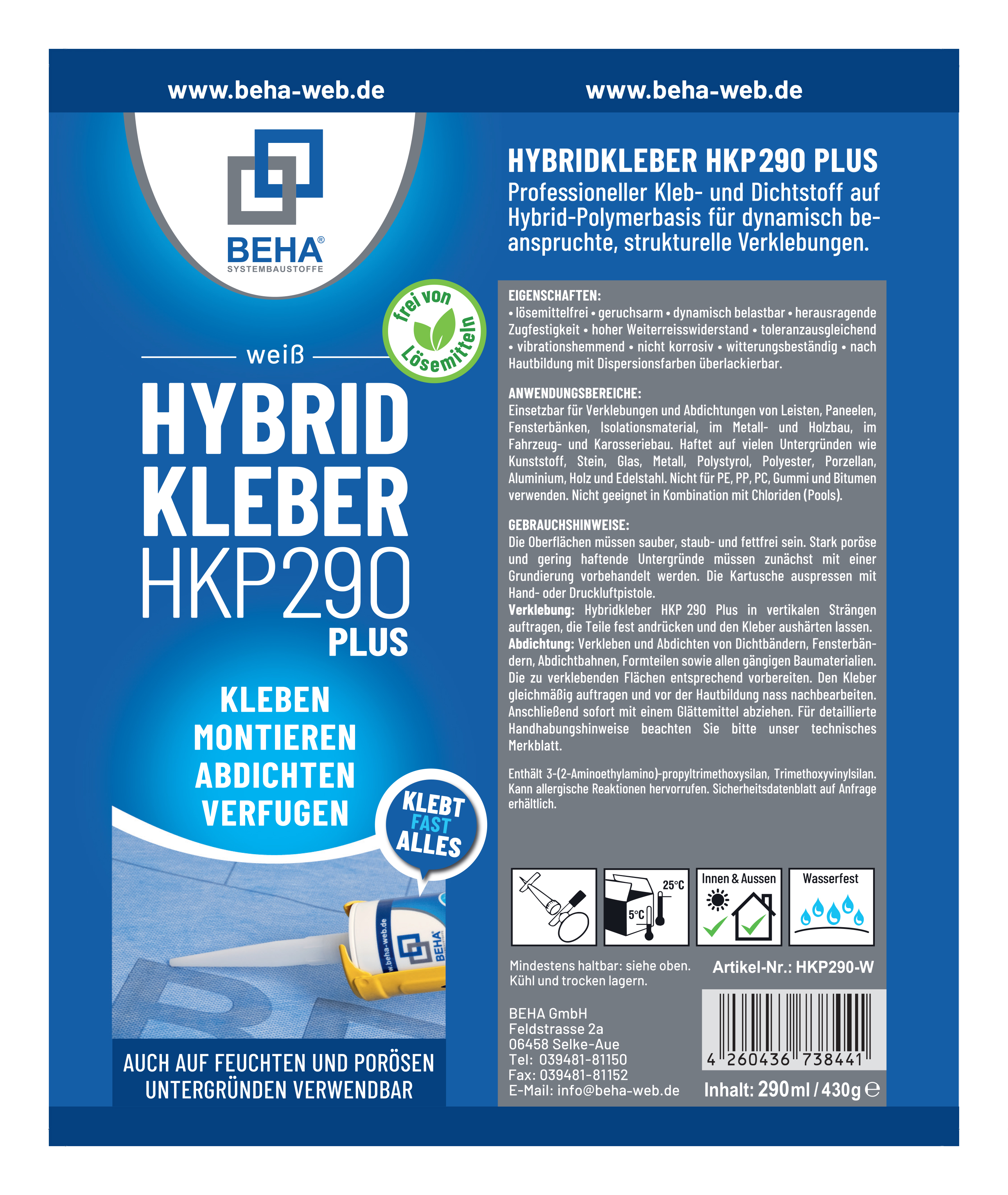Hybridkleber HKP290 Weiß